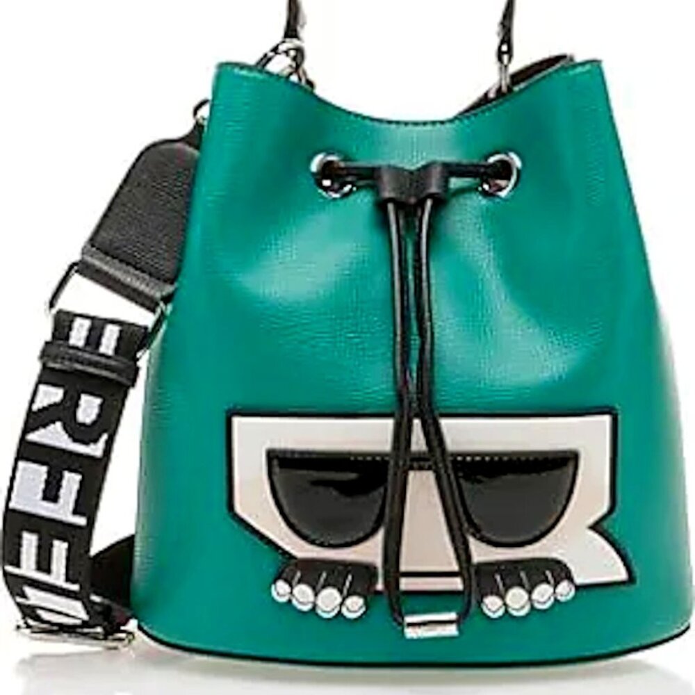 NEW Rare Limited Edition Karl Lagerfeld Paris Maybelle Logo Crossbody Bucket Bag